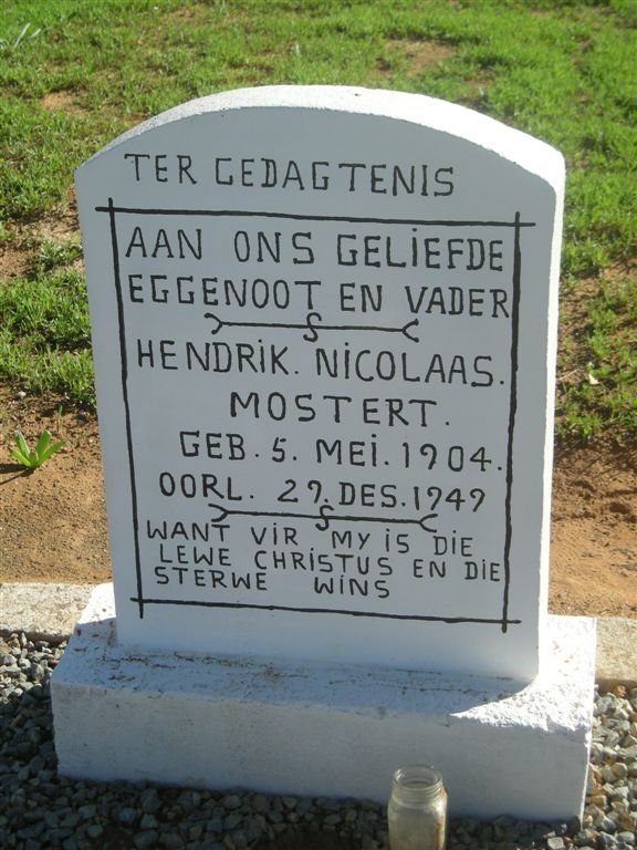 MOSTERT Hendrik Nicolaas 1904-1947