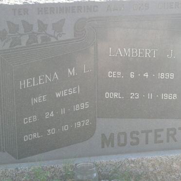 MOSTERT Lambert J. 1899-1968 &amp; Helena M.L. WIESE 1895-1972