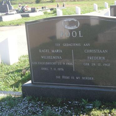 POOL Christiaan Frederik 1902- &amp; Ragel Maria Wilhelmina ENGELBRECHT 1906-1976