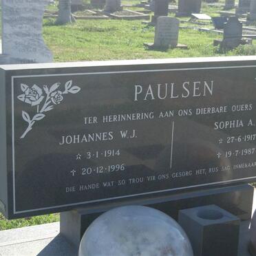 PAULSEN Johannes W.J. 1914-1996 &amp; Sophia A.A. 1917-1987