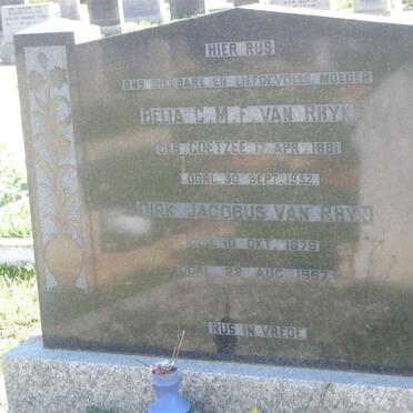 RHYN Dirk Jacobus,, van 1879-1967 &amp; C.M.F. COETZEE 1881-1952