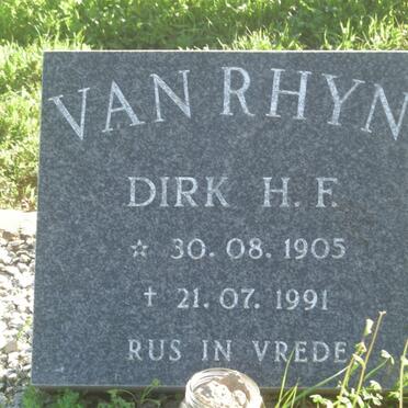RHYN Dirk H.F., van 1905-1991
