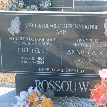 ROSSOUW G.J. 1928-2003 &amp; A.A.G. 1935-