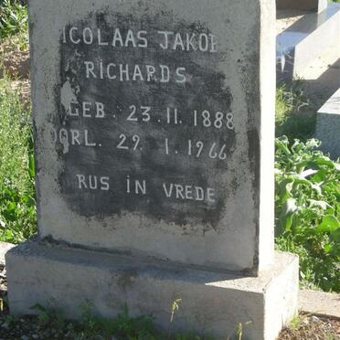RICHARDS Nicolaas Jakob 1888-1966