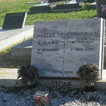 STONE Charles J.S. 1918-1988 &amp; Johanna A.M. 1924-2003