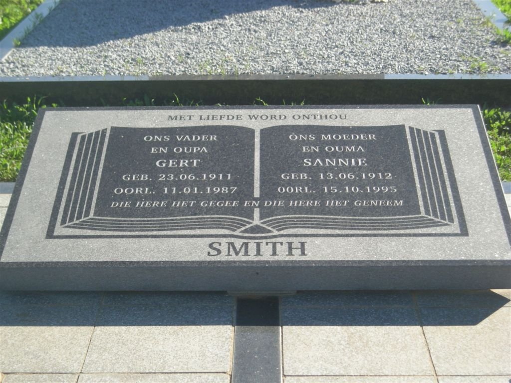 SMITH Gert 1911-1987 &amp; Sannie 1912-1995