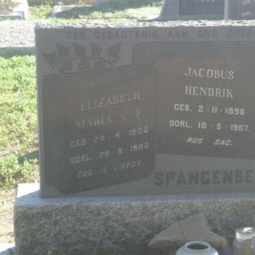 SPANGENBERG Jacobus Hendrik 1896-1967 &amp; Elizabeth Maria C.F. 1890-1982
