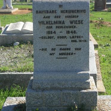 WIESE Wilhelmina nee SCHLEMMER 1864-1948