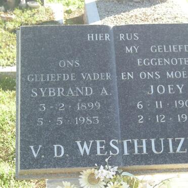 WESTHUIZEN Sybrand A., v.d. 1899-1983 &amp; Joey 1906-1978