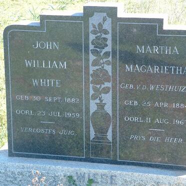 WIESE John William White 1882-1959 &amp; Martha Magarietha V.D. WESTHUIZEN 1884-1967