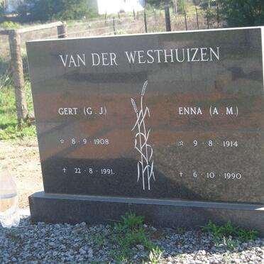 WESTHUIZEN G.J., van der 1908-1991 &amp; A.M. 1914-1990