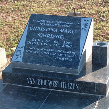 WESTHUIZEN Christina Maria, van der 1923-2006