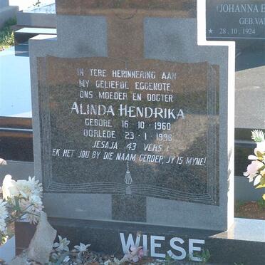 WIESE Alinda Hendrika 1960-1996