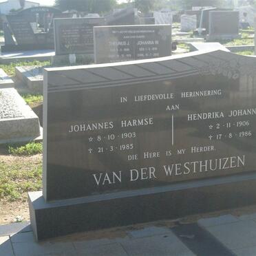WESTHUIZEN Johannes Harmse, van der 1903-1985 &amp; Hendrika Johanna C. 1906-1986