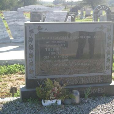 WESTHUIZEN Theunis J., van der 1925-1981