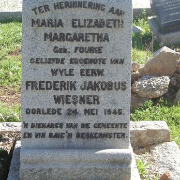 WIESNER Maria Elizabeth Margaretha nee FOURIE  -1945