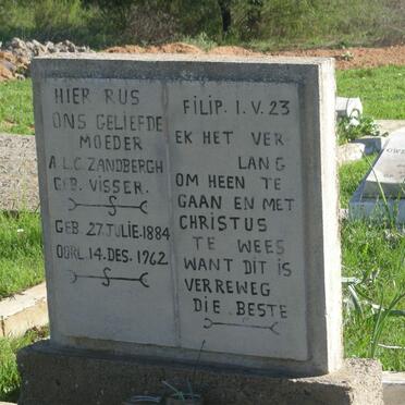 ZANDBERGH A.L.C. nee VISSER 1884-1962