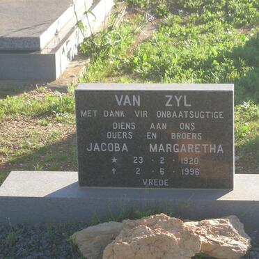 ZYL Jacoba Margaretha, van 1920-1996