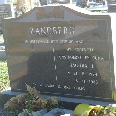 ZANDBERG Jacoba J. 1934-1988