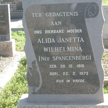 ZYL Albertus Petrus, van 1901-1963 &amp;  Alida Janetta Wilhelmina SPANGENBERG 1910-1973