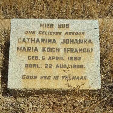KOCH Catharina Johanna Maria nee FRANCK 1868-1906