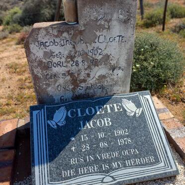 CLOETE Jacob Jacobus 1902-1978