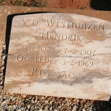 WESTHUIZEN Hendrik, v.d. 1907-1969