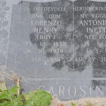 CAROSINI Lorenzo Henry 1888-1978 &amp; Antonietta FONDA 1897-1978