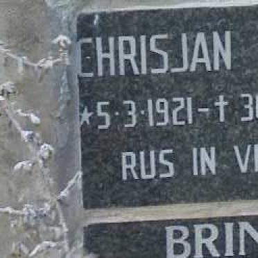 BRAND Chrisjan 1921-2002