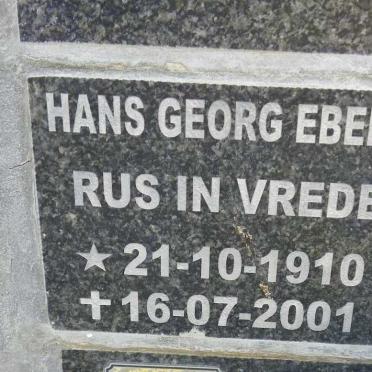 EBERT Hans Georg 1910-2001