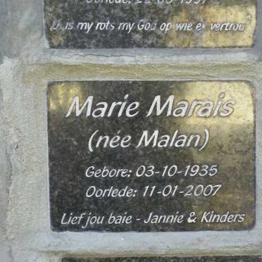 MARAIS Maria nee MALAN 1935-2007