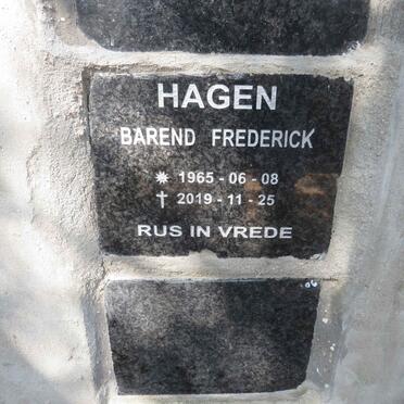 HAGEN Barend Frederick 1965-2019