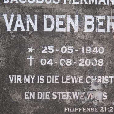 BERG Jacobus Hermanus, van den 1940-2008