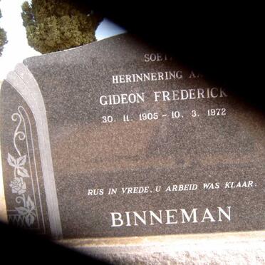BINNEMAN Gideon Frederick 1905-1972