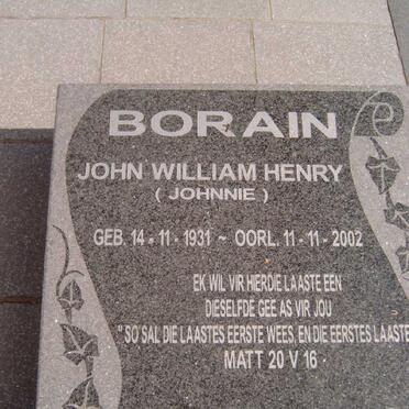 BORAIN John William Henry 1931-2002