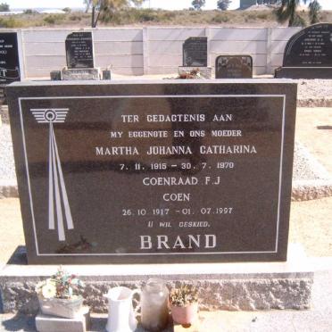 BRAND Coenraad F.J. 1917-1997 &amp; Martha Johanna Catharina 1915-1970
