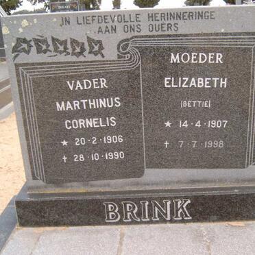 BRINK Marthinus Cornelis 1906-1990 &amp; Elizabeth 1907-1998