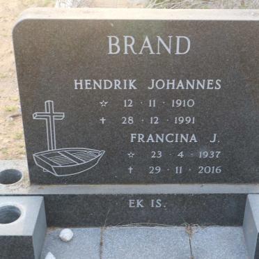 BRAND Hendrik Johannes 1910-1991 &amp; Francina J. 1937-2016