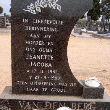 BERG Jeanette Jacoba, van den 1932-1983