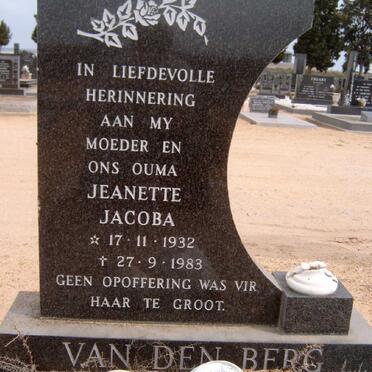 BERG Jeanette Jacoba, van den 1932-1983