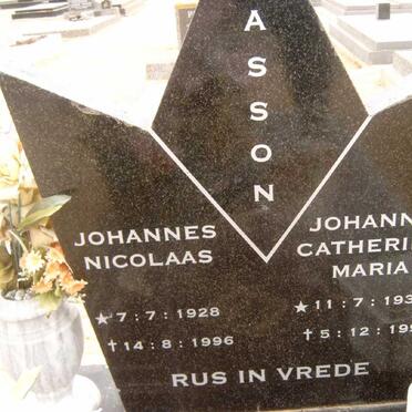 BASSON Johannes Nicolaas 1928-1996 &amp; Johanna Catharina Maria 1935-1997