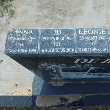 BEER Leonie, de 1943-2017 :: DE BEER Anna 1944-1990 :: DE BEER JD 1953-2016
