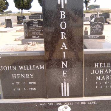 BORAINE John William Henry 1898-1988 &amp; Helena Johanna Maria 1902-1978