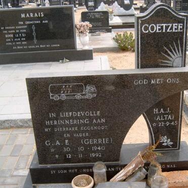 COETZEE G.A.E. 1940-1992 &amp; H.A.J. 1945-
