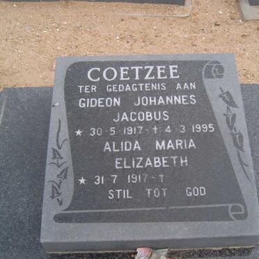 COETZEE Gideon Johannes Jacobus 1917-1995 &amp; Alida Maria Elizabeth 1917-