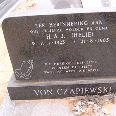 CZAPIEWSKI H.A.J., von 1925-1985