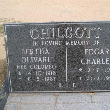 CHILCOTT Edgar Charles 1915-1992 &amp; Bertha Olivari COLOMBO 1918-1987