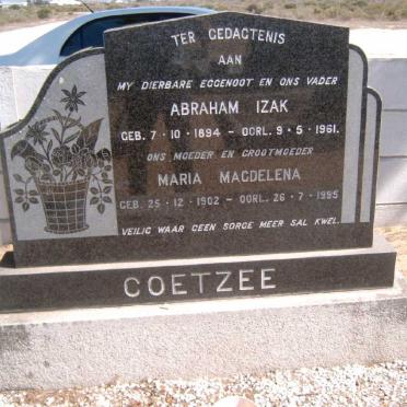 COETZEE Abraham Izak 1894-1961 &amp; Maria Magdalena 1902-1995