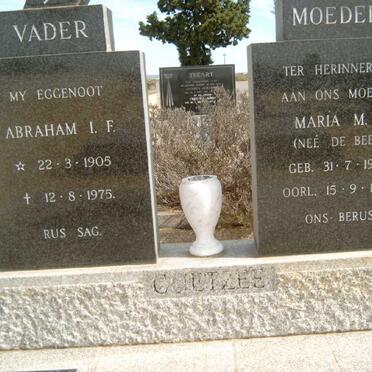 COETZEE Abraham I.F. 1905-1975 &amp; Maria M.S. DE BEER 1906-1980