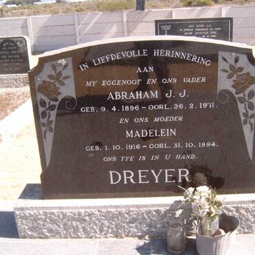 DREYER Abraham J.J. 1896-1971 &amp; Madelein 1916-1994